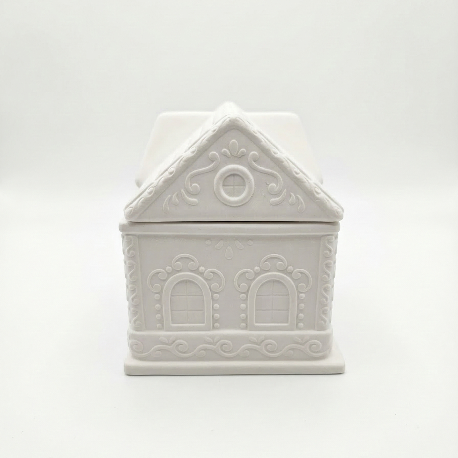 Kaars Groot Huisje - Witte/Bloementuin