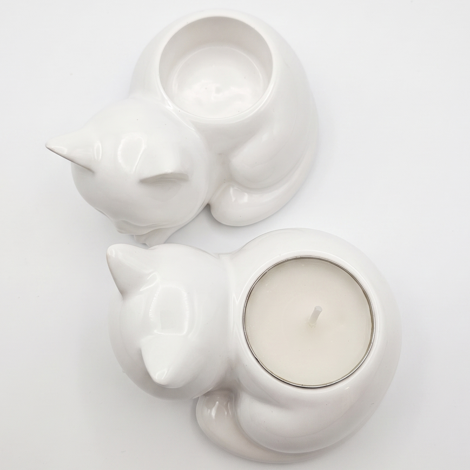 Design kaarshouder Kat – Wit