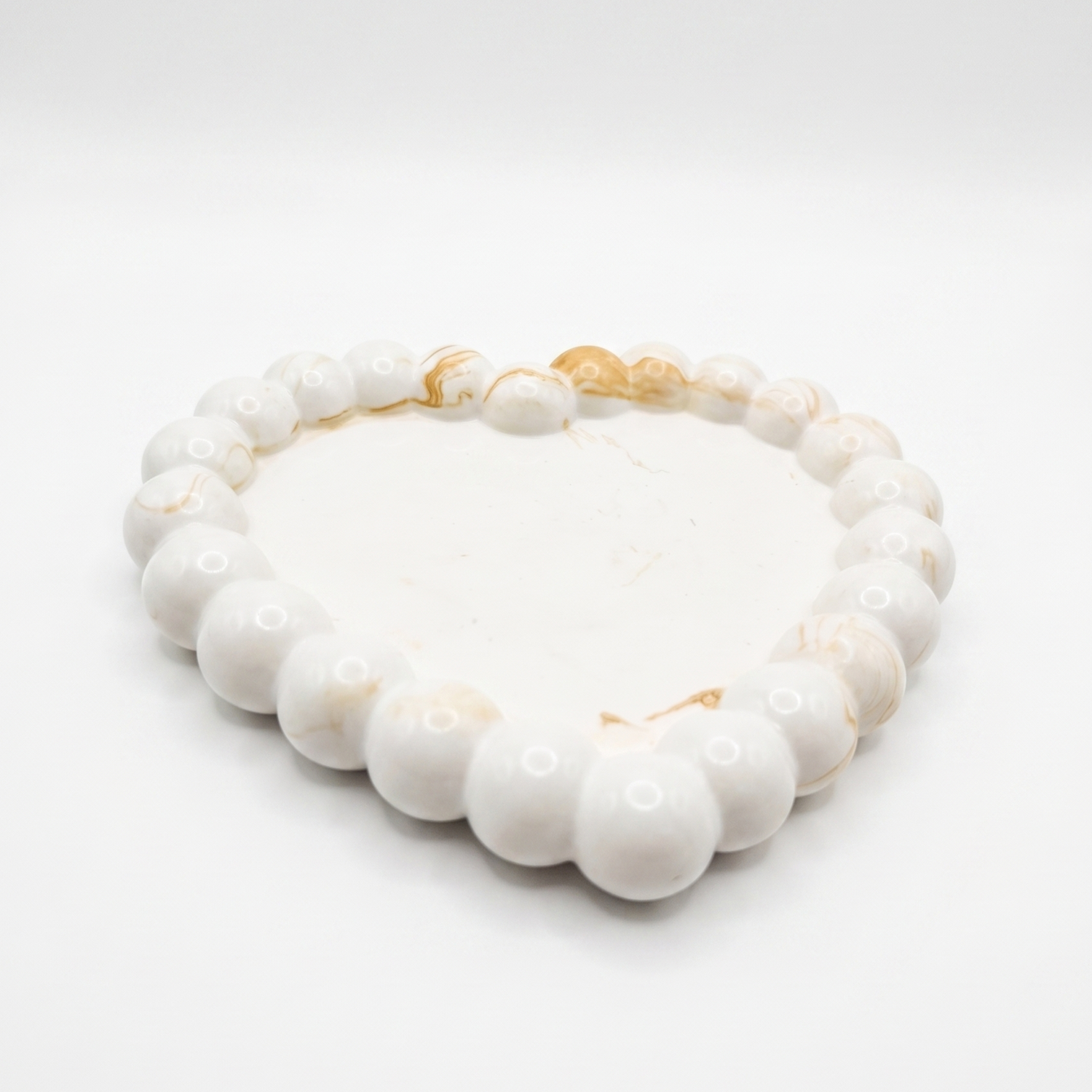Design dienblad Parelhart - Wit / Goud