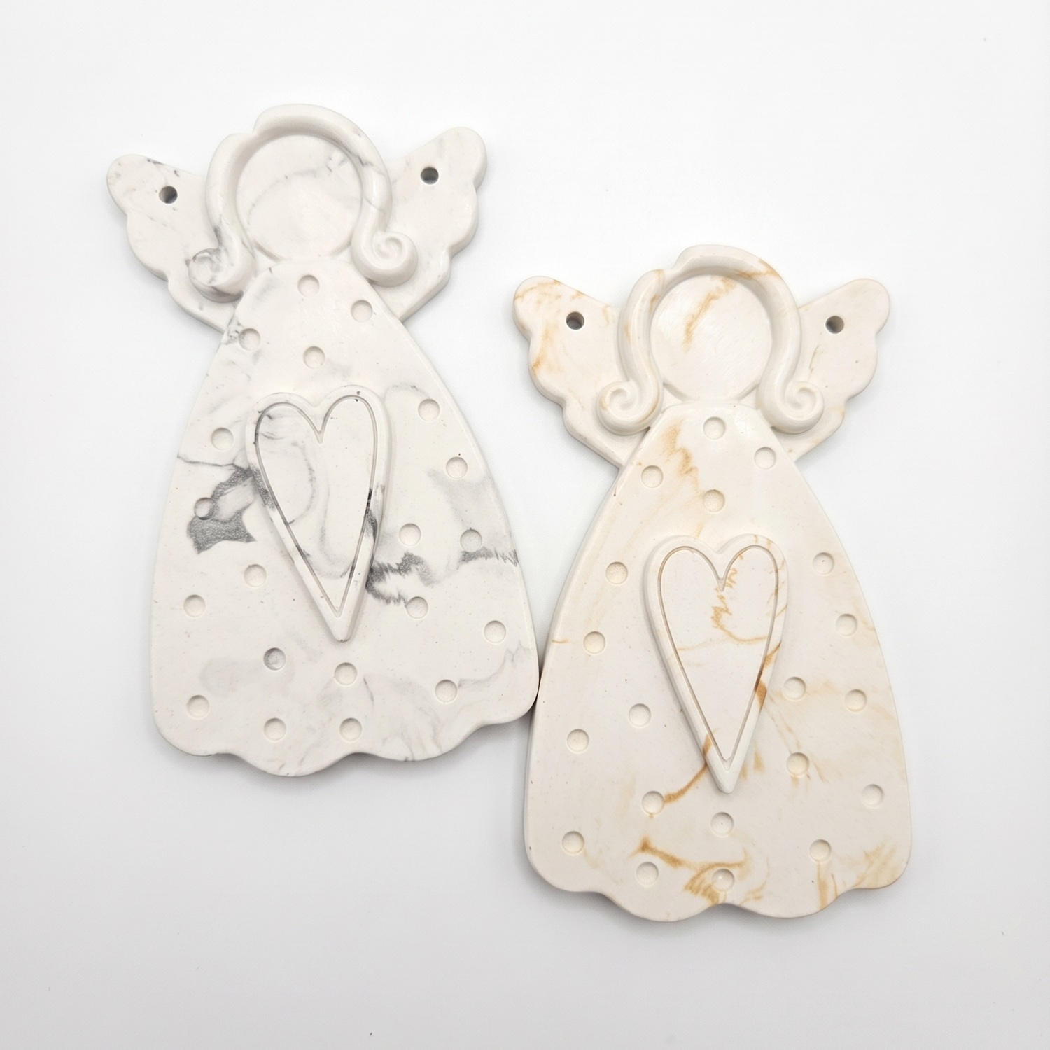 Hangende gietengel - Wit / Zilver / L