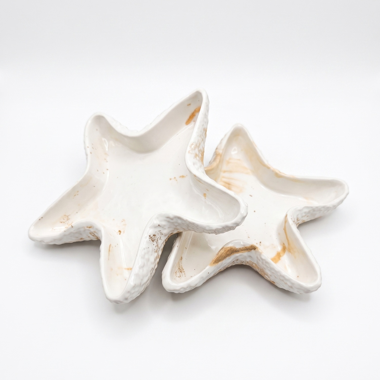 Design zeesterschaal - Wit / Goud
