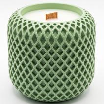 Kaars Mosaic - Groen / Wit / Wilde pruim, roos, patchouli