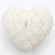 Decoratieve kaars Bloeiend Hart - Wit / Kokos