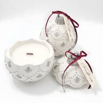 Christmas Bauble Enchanted kaars - Wit / Zilver / Wintermagie