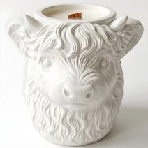 Highland Cow-kaars - Wit / Vanille