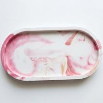 Design dienblad Klasik - Wit / Roze / Goud