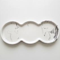 Design dienblad Trio - Wit / Zilver