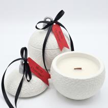 Kaars Christmas Bauble Classic MINI - Wit / Zilver / Wintermagie