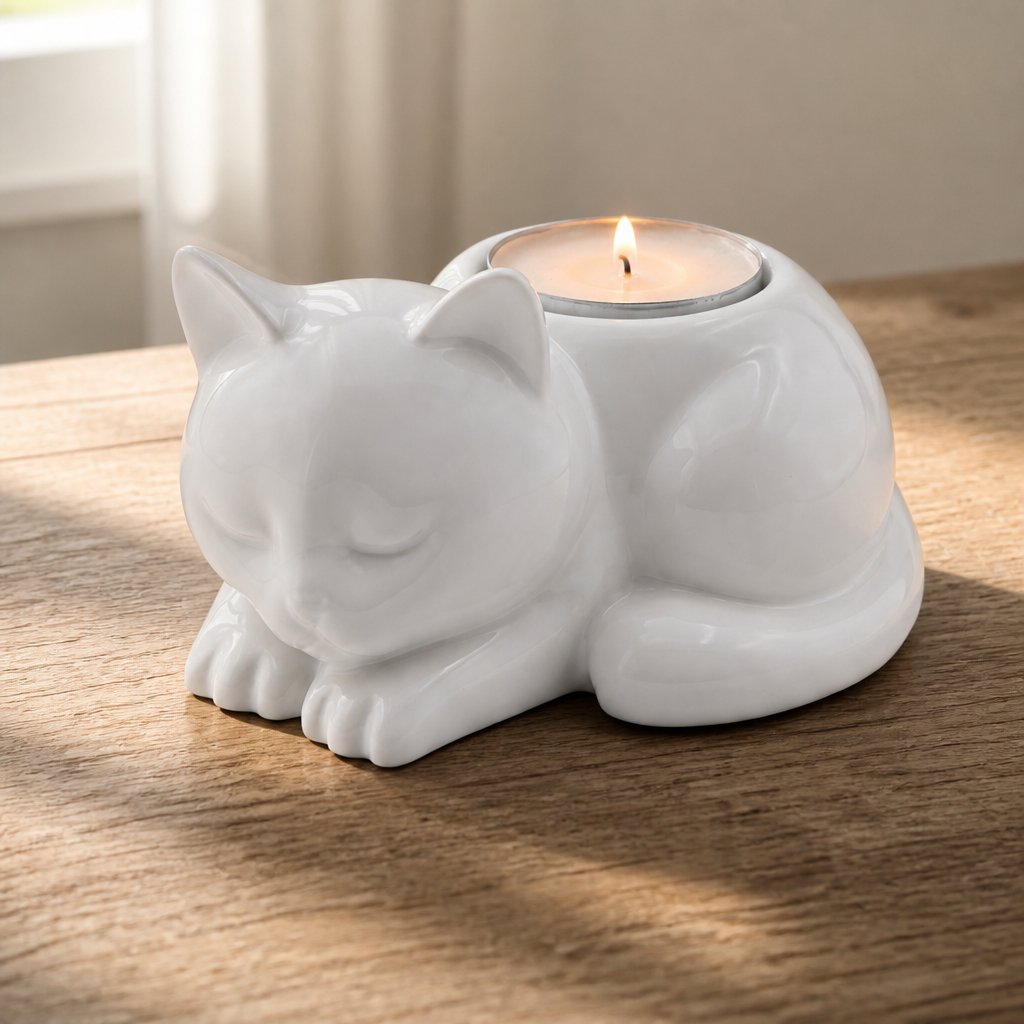 Design kaarshouder Kat – Wit